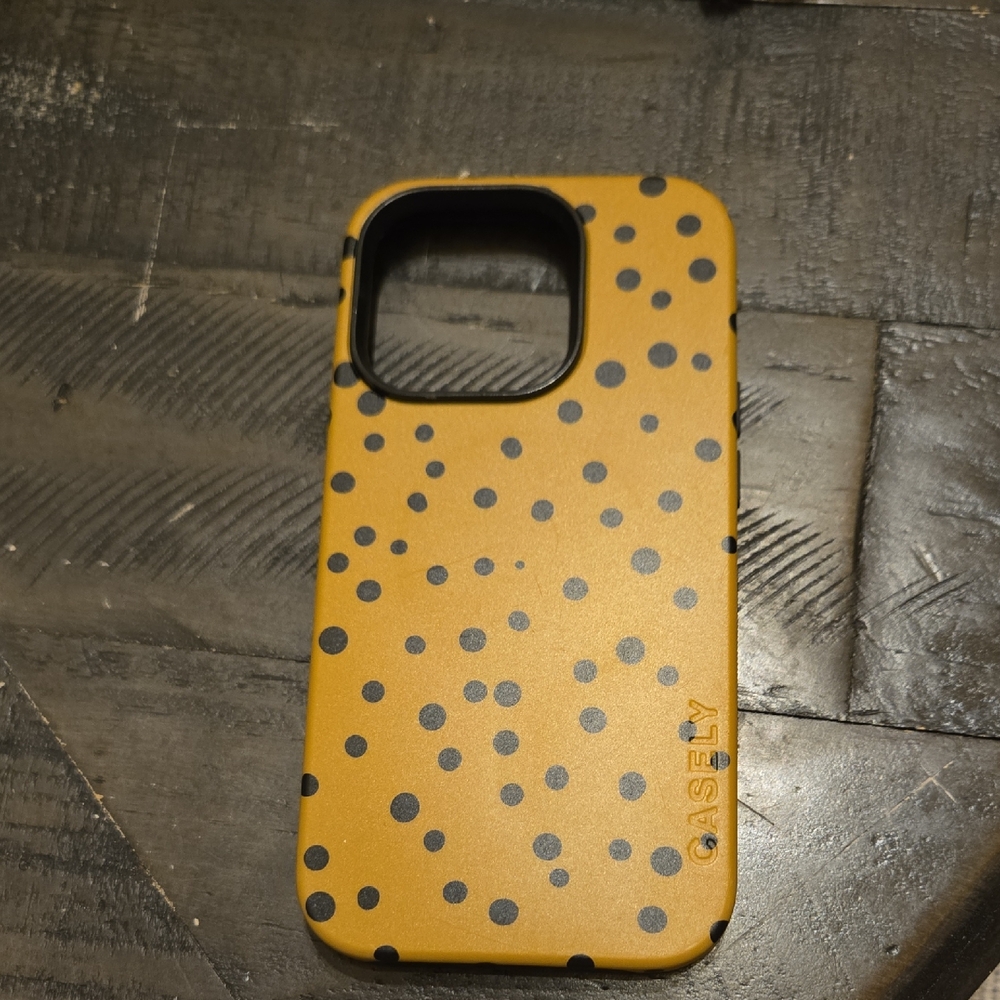 Casetify Toffee Brn with Black Polka Dot iPhone Case